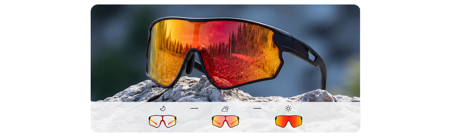 Photochromic lens states from night to sunny